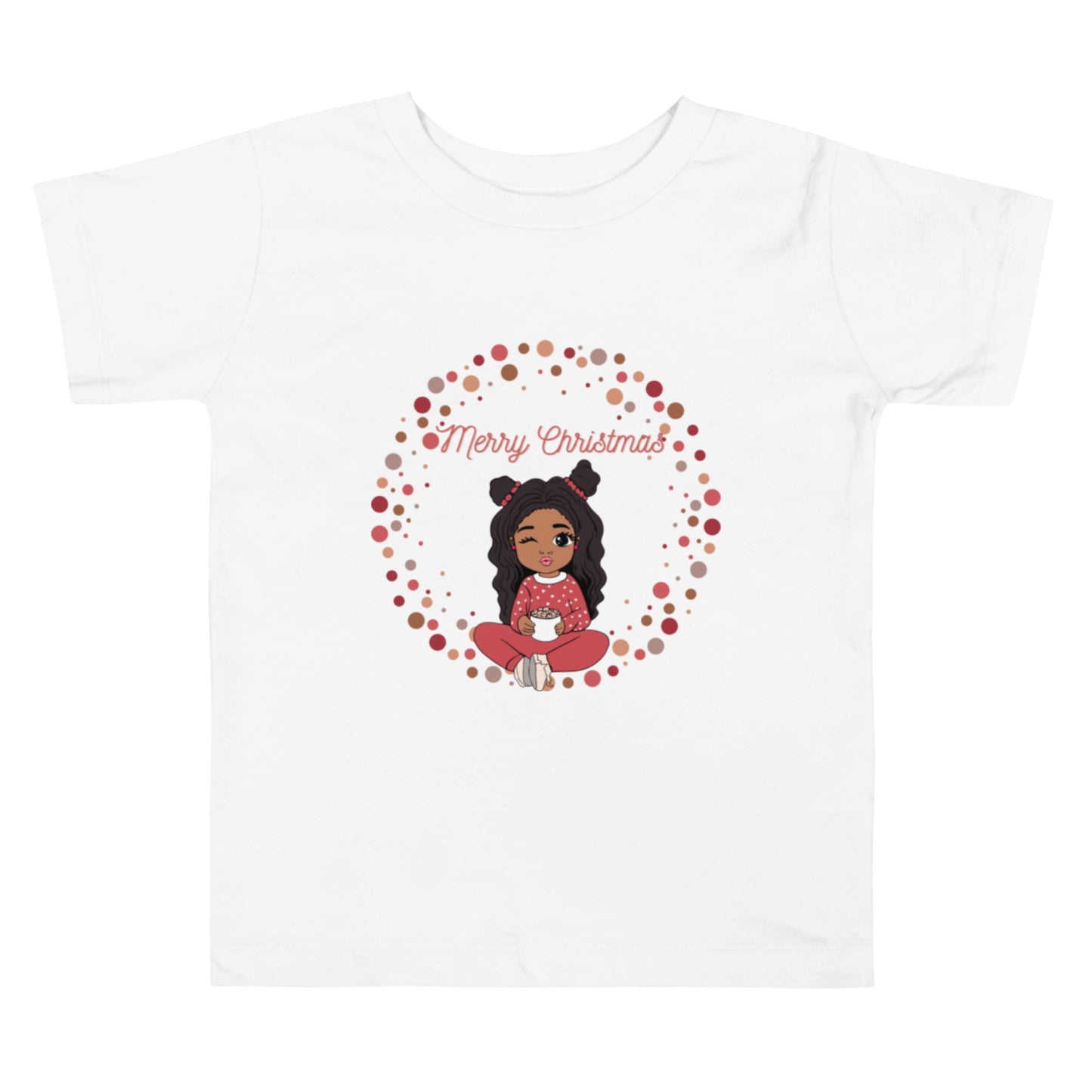 Merry Christmas Marshmallows Toddler Girls Tee