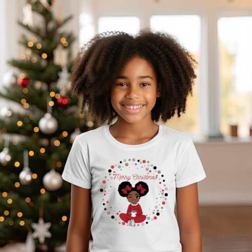 Merry Christmas Marshmallows & Puffs Girls Tee