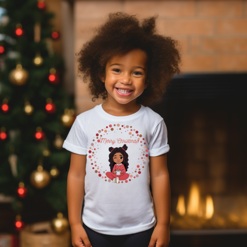 Merry Christmas Marshmallows Toddler Girls Tee